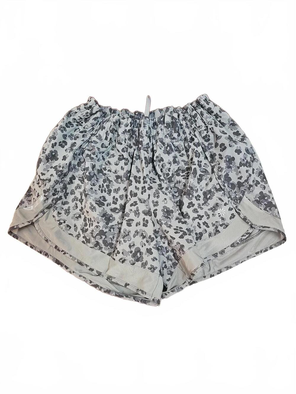 Athleta Shorts Size S Gray Animal Printed Mesh Racer Run 4"
